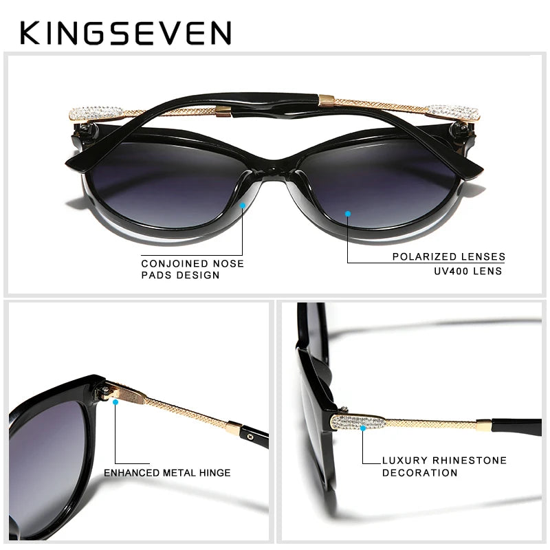 KINGSEVEN 2024 Polarized Women's Sunglasses Gradient Lens Luxury Sun glasses Brand Lentes de sol Mujer