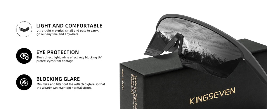 KINGSEVEN Brand Cycling Sunglasses Men Women Bicycle Glasses Climbing Anti-UV Bike Sports Large Frame