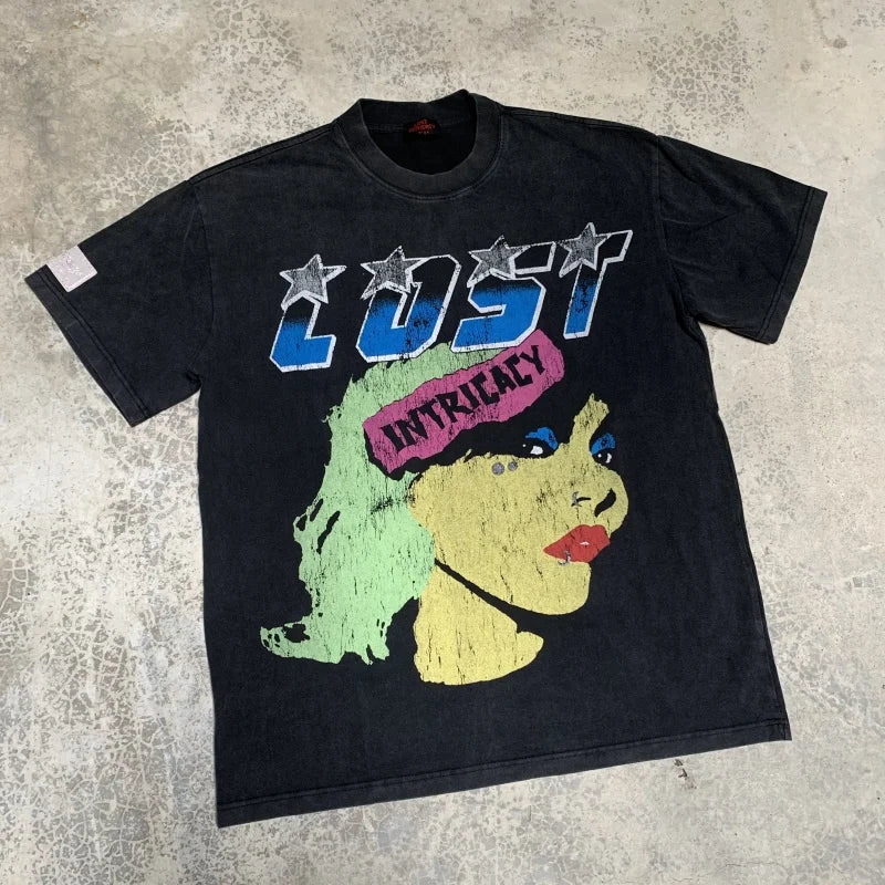 Lost Intricacy Oversized Streetwear T-Shirt Unique Print Lightweight Fashion Top