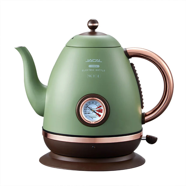 1.5L Electric Kettle 1500W Quick Heating Boiling Coffee Teapot Household Thermo Pot 304 Stainless Steel Linner with Thermometer