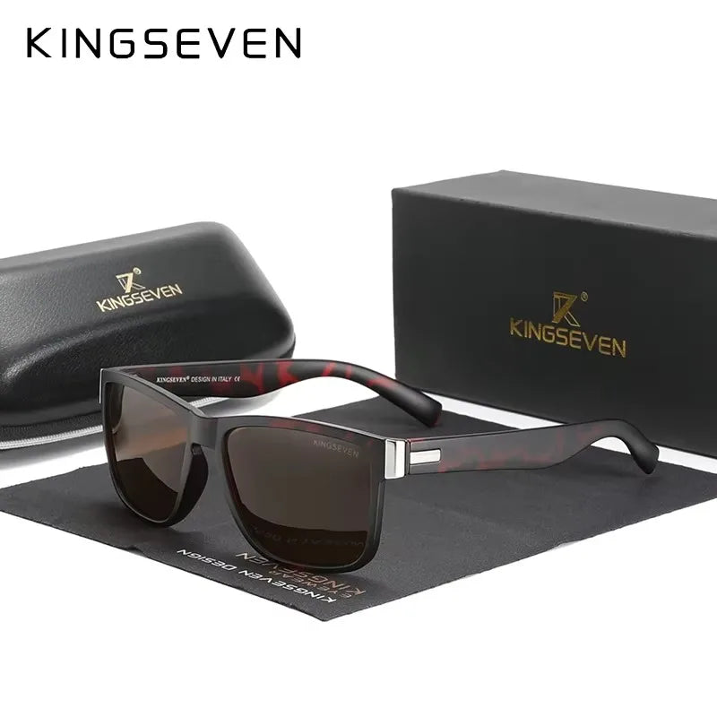 KINGSEVEN Sports Polarized Sunglasses Men Women UV400 Lens Retro Rectangle Fashion Square Frame Glasses Goggles Cycling Eyewear