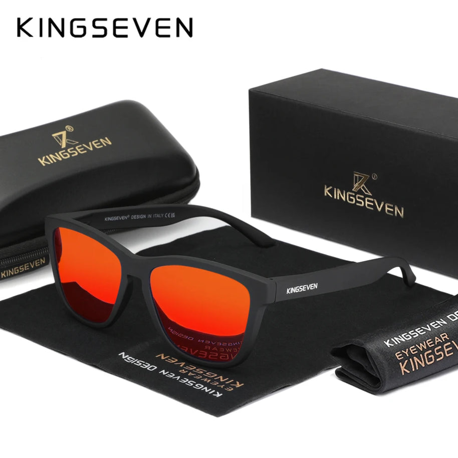 KINGSEVEN Brand Fashion Matte Sunglasses Women Men Polarized Anti-UV400 Lens Glasses TR90 Frame Luxury Outdoor Fishing Eyewear