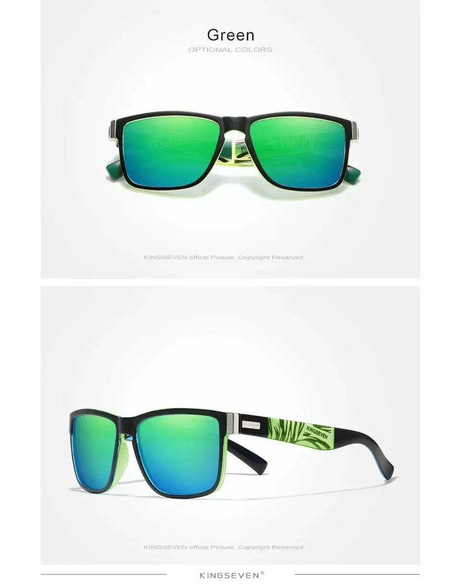 KINGSEVEN Sports Polarized Sunglasses Men Women UV400 Lens Retro Rectangle Fashion Square Frame Glasses Goggles Cycling Eyewear