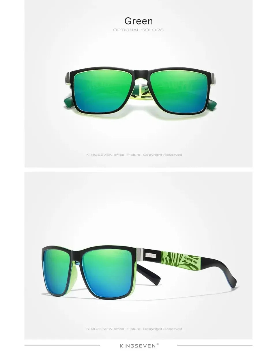 KINGSEVEN Sports Polarized Sunglasses Men Women UV400 Lens Retro Rectangle Fashion Square Frame Glasses Goggles Cycling Eyewear