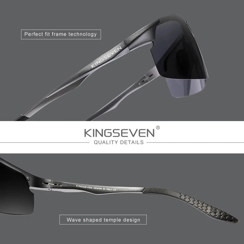 KINGSEVEN Aluminum Sunglasses For Men Driving Mirror Lens UV400 Polarized Glasses Cycling Sports Use High Quality Eyewear