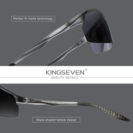 KINGSEVEN Aluminum Sunglasses For Men Driving Mirror Lens UV400 Polarized Glasses Cycling Sports Use High Quality Eyewear