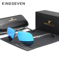 KINGSEVEN Fashion Pilot Rimless Sunglasses Men Classical UV400 Polarized Large Frame Glasses Casual Driving Outdoor Eyewear