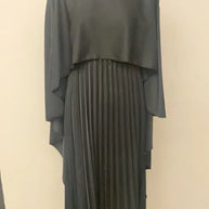 2025 New Women's Spring Summer Fashion Loose Bat Sleeve Curling Irregular Elegant Seven Inch Sleeve Long Dress