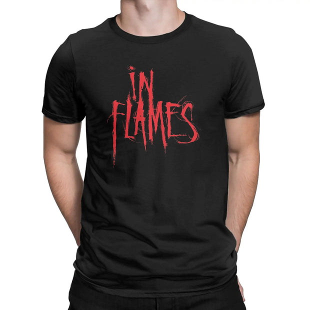  in Flames rock metal band  Tee Shirt for Men Women Graphic Printing T Shirts  100% Cotton Clothing