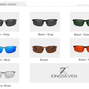 KINGSEVEN Aluminum Sunglasses For Men Driving Mirror Lens UV400 Polarized Glasses Cycling Sports Use High Quality Eyewear
