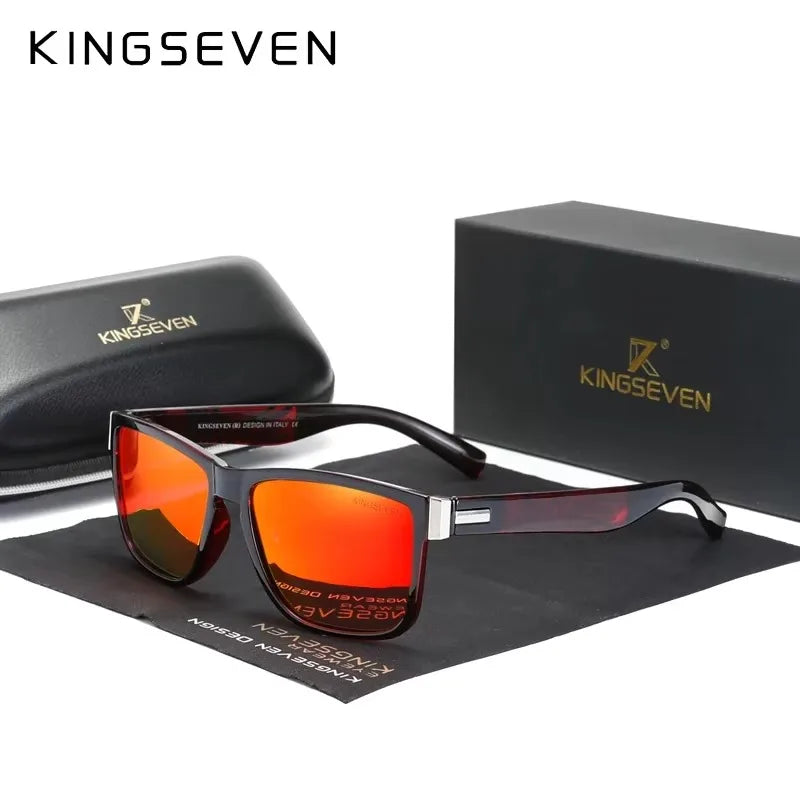 KINGSEVEN Sports Polarized Sunglasses Men Women UV400 Lens Retro Rectangle Fashion Square Frame Glasses Goggles Cycling Eyewear