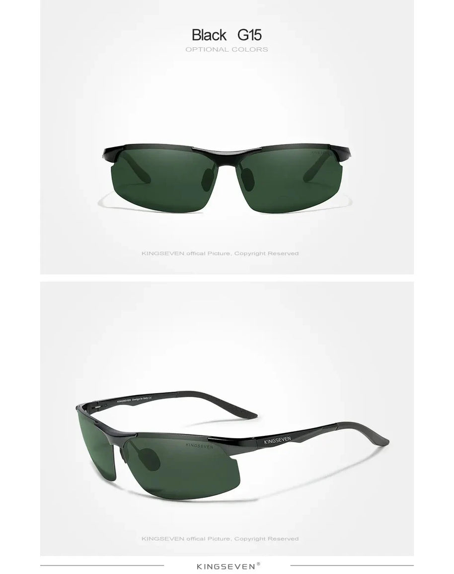 KINGSEVEN Aluminum Sunglasses For Men Driving Mirror Lens UV400 Polarized Glasses Cycling Sports Use High Quality Eyewear