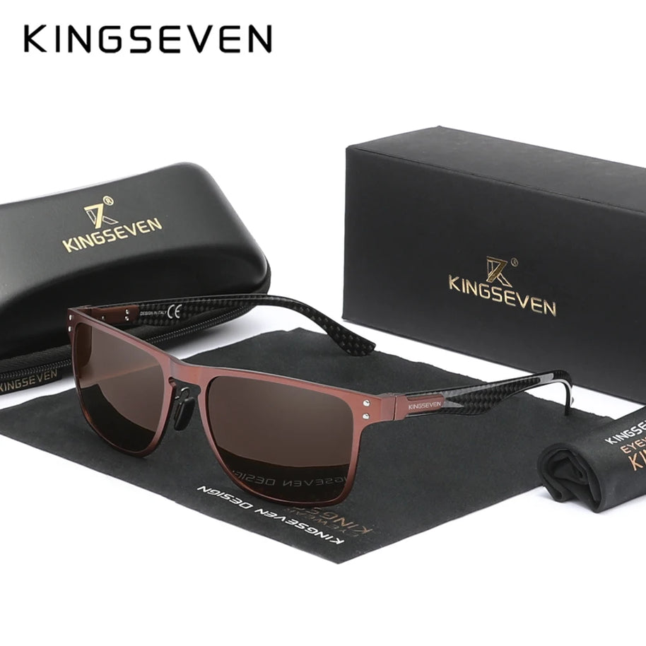 KINGSEVEN Luxury Aluminum Sunglassses For Men Retro Rectang Polarized UV400 Glasses Driving Sports Women New Fashion Accessory