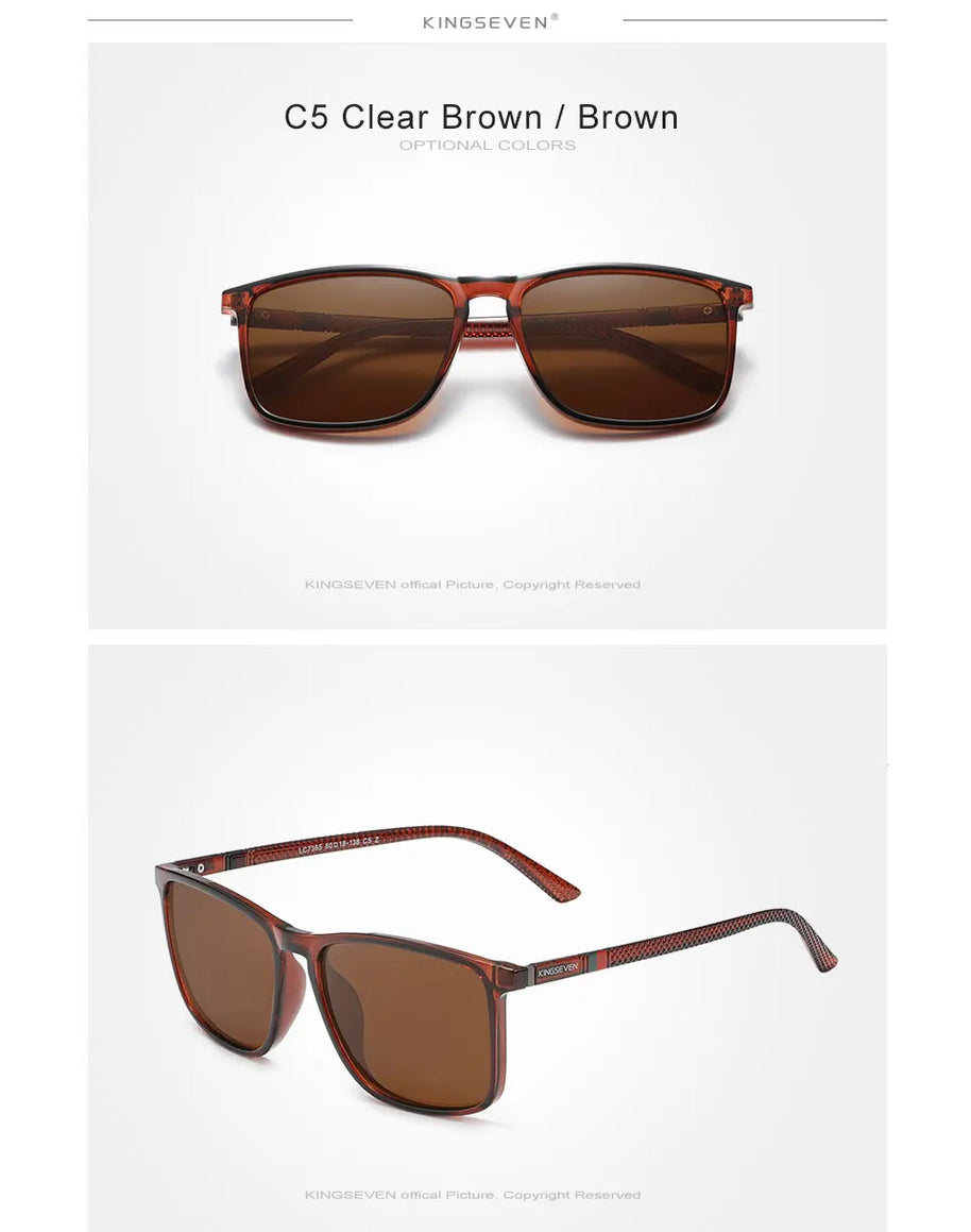 KINGSEVEN Large Frame Sunglasses Men/Women Polarized UV400 Lens Causal Glasses Vintage Rectangle Fishing Driving Outdoor Eyewear