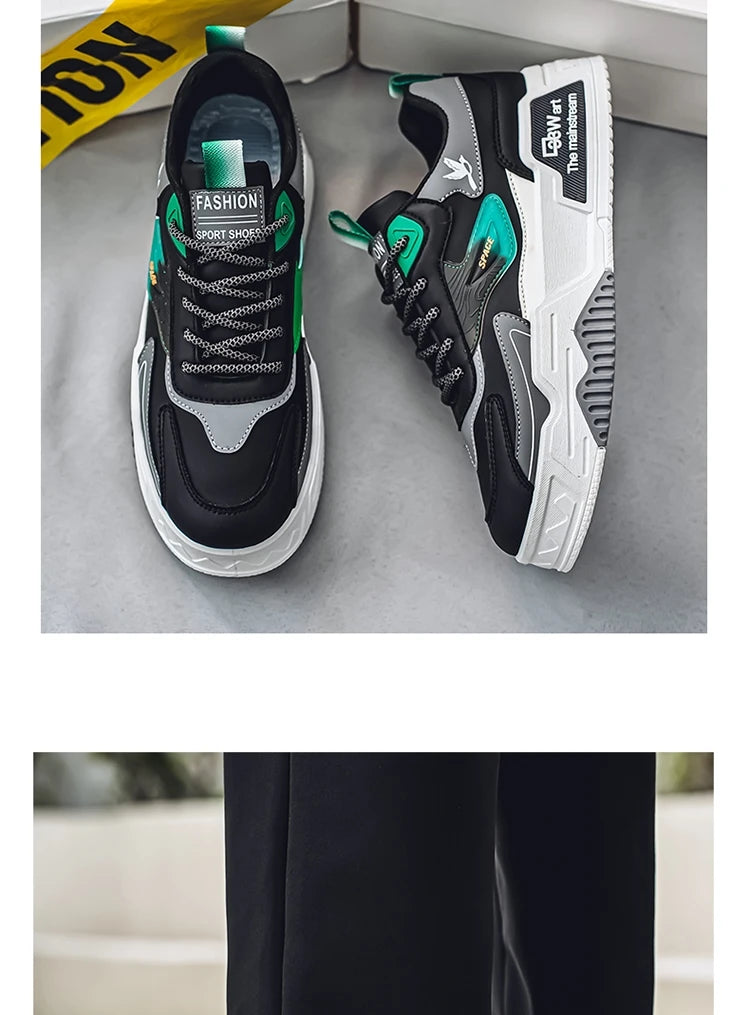 Men's Casual Shoes Soft Sole Breathable Leather Shoes Comfort Trainer Running Jogging Shoes Lightweight Walking Sneakers Male