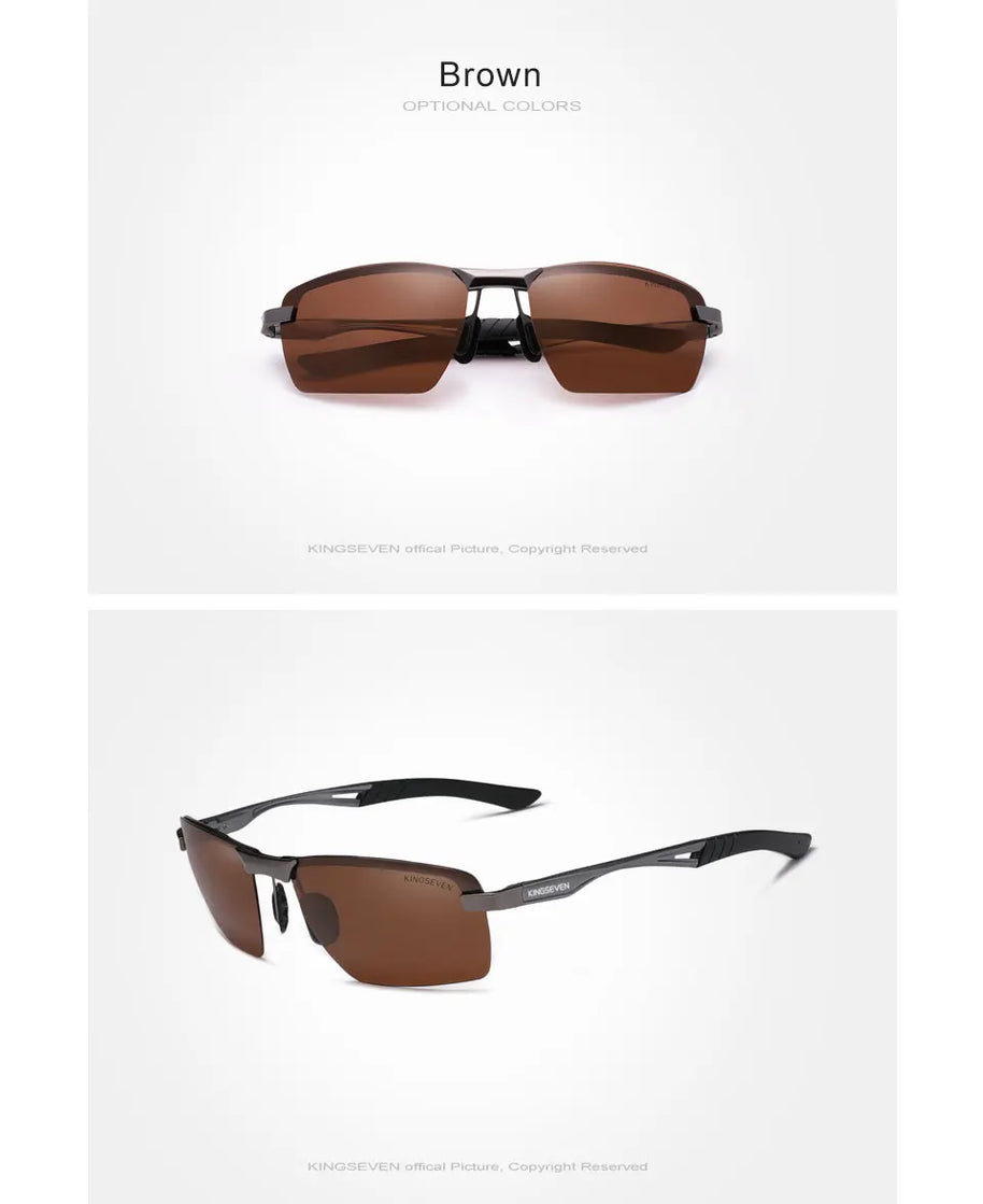 KINGSEVEN 2024 New Men's Polarized Sunglasses Aluminum Frame UV400 Sun Glasses Male Eyewear Driving Glasses