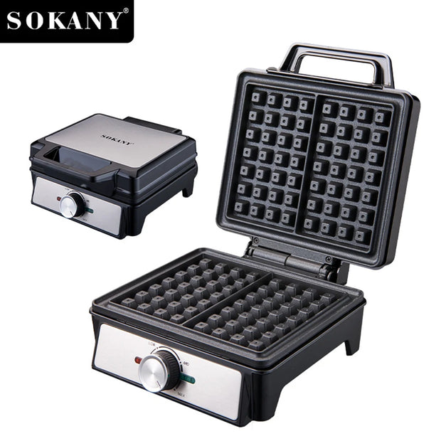 Waffle Maker Single Plate Two-slice Bread Maker, Double-sided Heating, Non-stick Design, Suitable for Family Restaurant Bakery