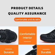 Men Safety Shoes Rotating button Work Sneakers Industrial Puncture-Proof Anti-smash Steel Toe Work Shoes Protective Safety Boots