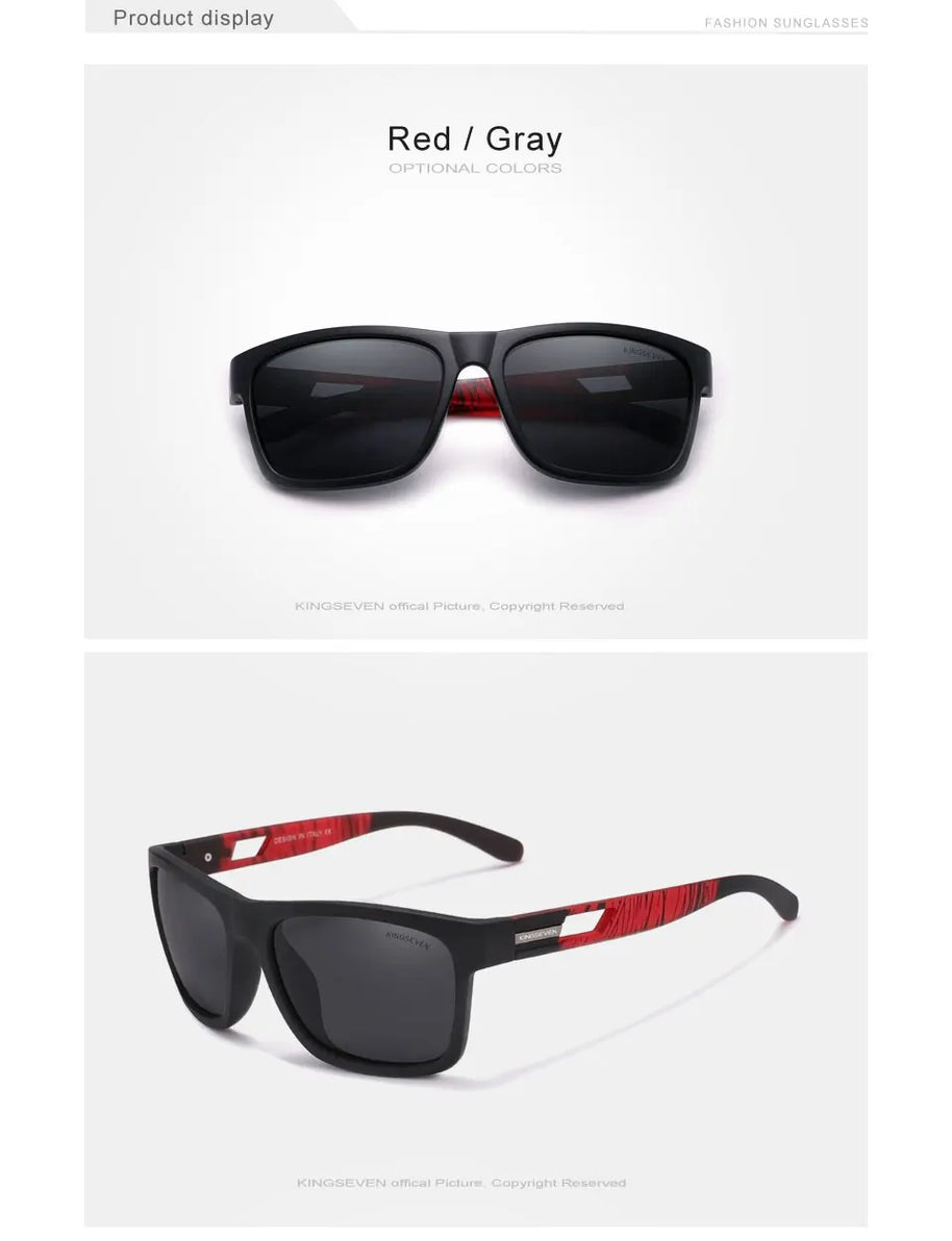 KINGSEVEN 2024 Brand Design Men's Glasses Square Retro TR90 Polarized Sunglasses Women UV Lens Fashion Outdoor Sports Eyewear