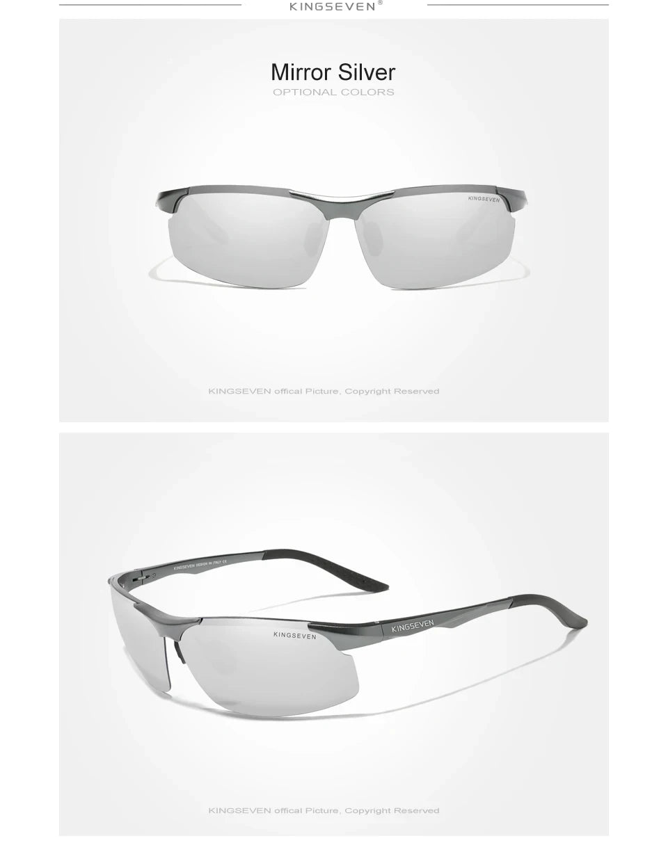 KINGSEVEN Aluminum Sunglasses For Men Driving Mirror Lens UV400 Polarized Glasses Cycling Sports Use High Quality Eyewear