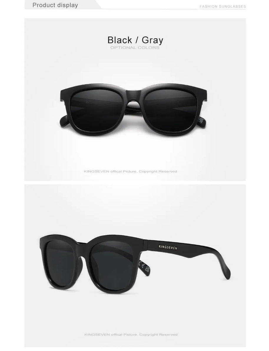 KINGSEVEN Trendy Casual Sunglasses Men Women Full Frame Driving Glasses Polarized UV400 Fashion Vintage Classic Eyewear