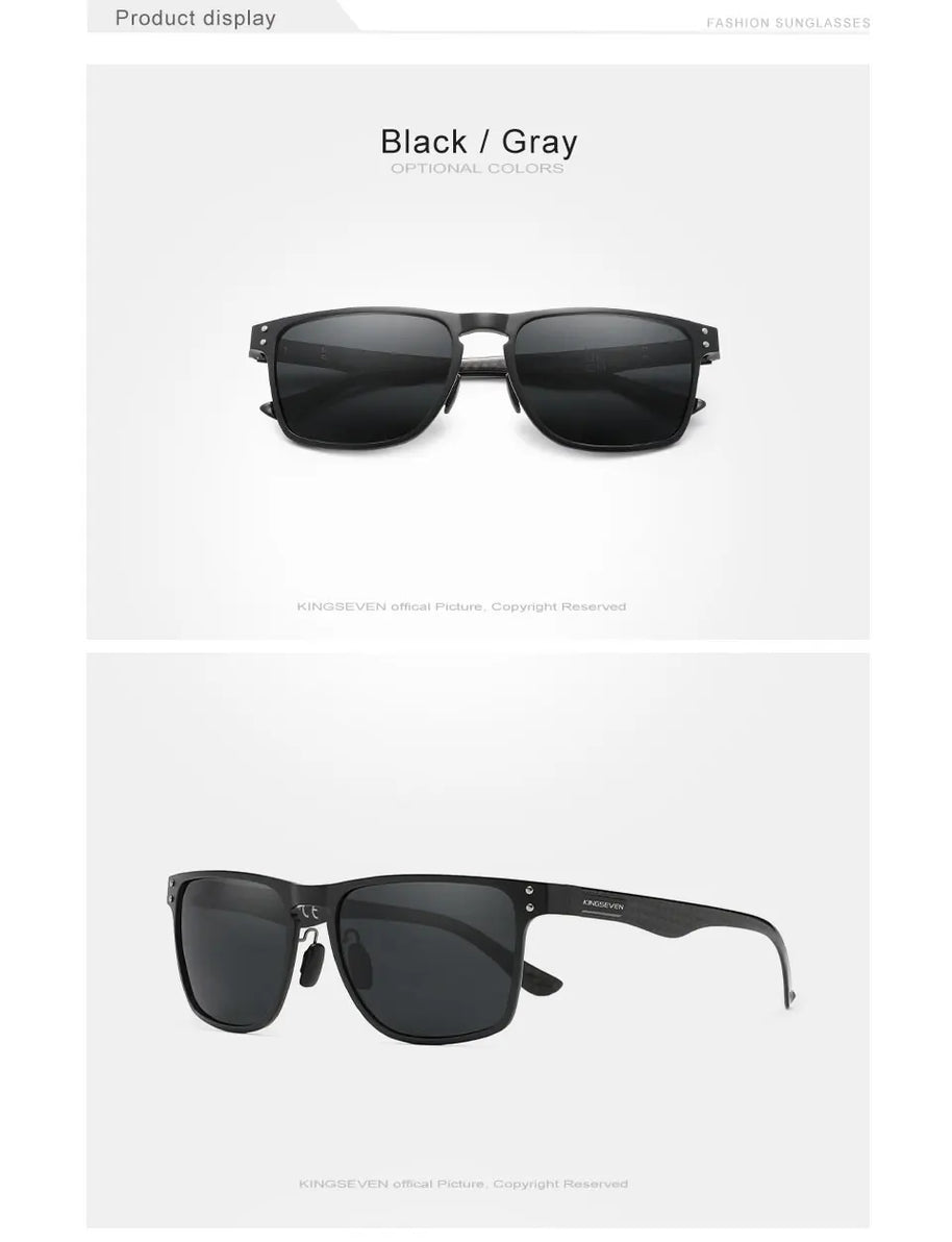 KINGSEVEN Luxury Aluminum Sunglassses For Men Retro Rectang Polarized UV400 Glasses Driving Sports Women New Fashion Accessory