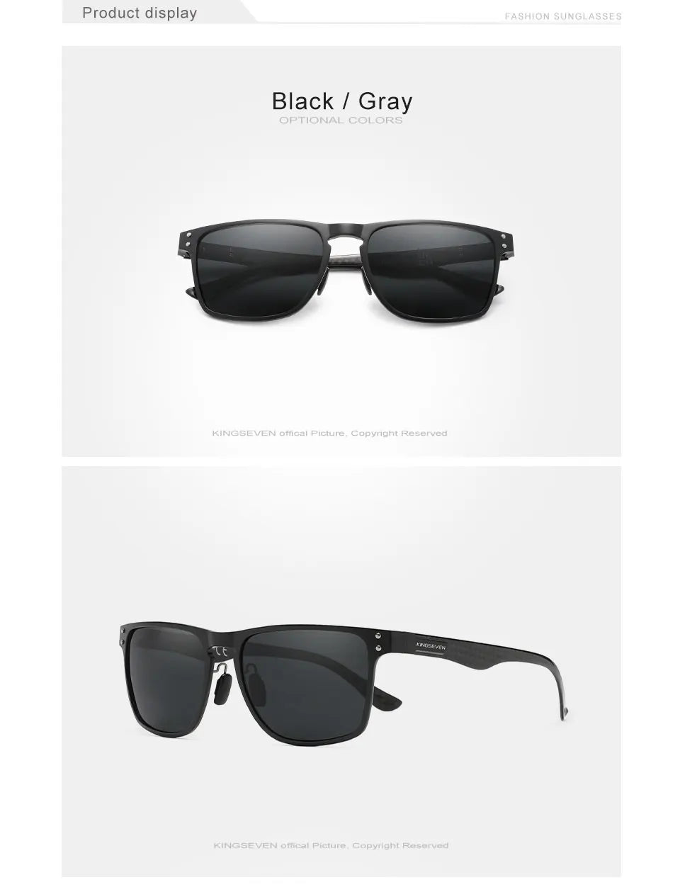 KINGSEVEN Luxury Aluminum Sunglassses For Men Retro Rectang Polarized UV400 Glasses Driving Sports Women New Fashion Accessory