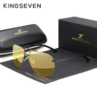 KINGSEVEN Fashion Pilot Rimless Sunglasses Men Classical UV400 Polarized Large Frame Glasses Casual Driving Outdoor Eyewear