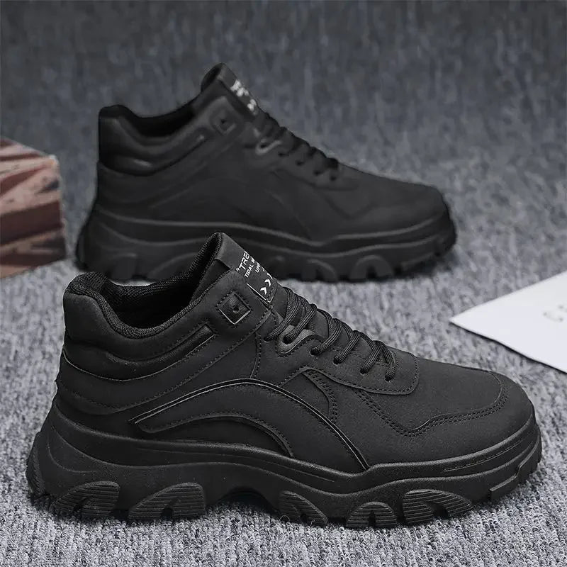 Men's Desert Boots Winter Warmth Tactical 2024 New Men's Fashion Strap Naked Boots Outdoor Platform Work Shoes Bota Masculina