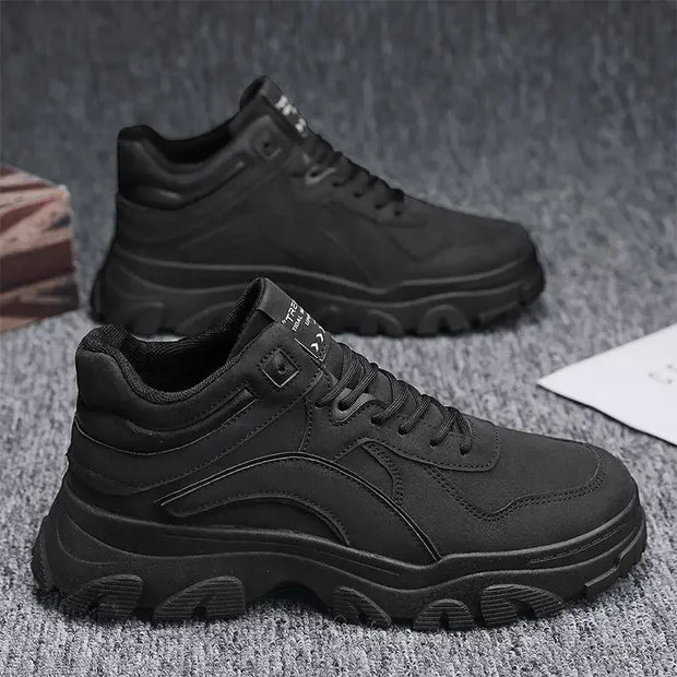 Men's Desert Boots Winter Warmth Tactical 2024 New Men's Fashion Strap Naked Boots Outdoor Platform Work Shoes Bota Masculina