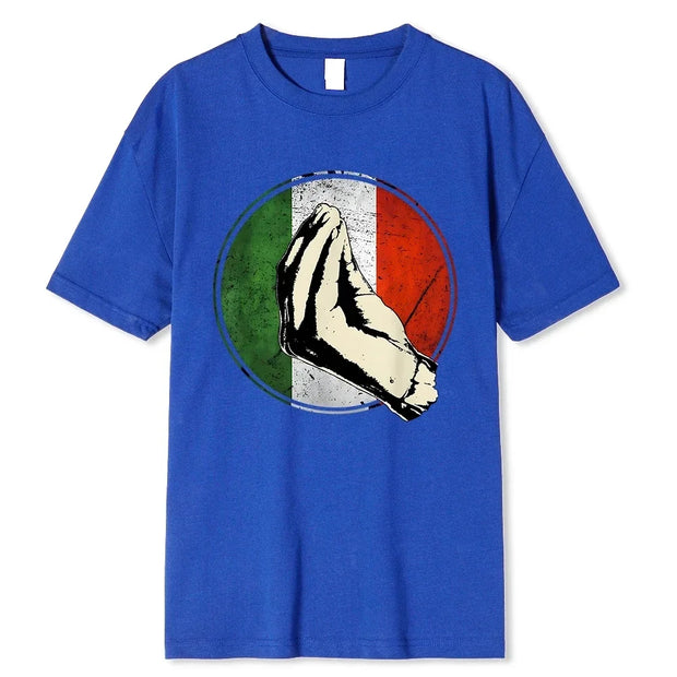 Italian Gift Shirt Funny Italy Summer T-Shirt Fitted Casual Cotton Men Tees Cool Breathable Oversize Short Sleeves TShirt Male