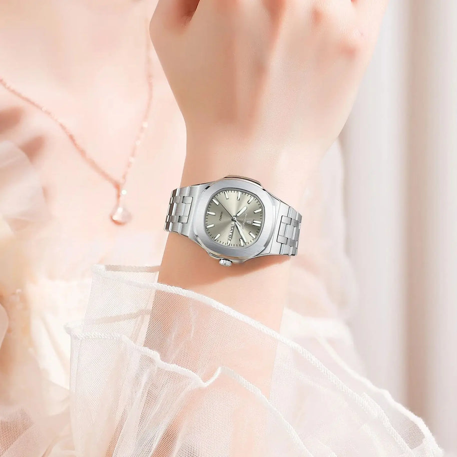 POEDAGAR Top Original Watch For Woman Luminous Date Week Square Ladies Watch Stainless Steel Quartz Women's Watches Female Reloj