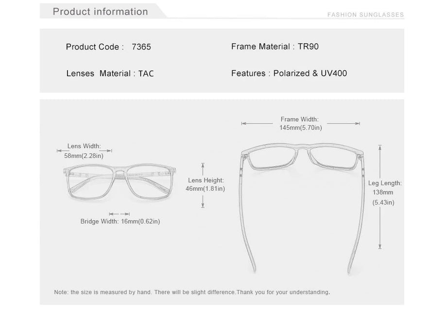 KINGSEVEN Large Frame Sunglasses Men/Women Polarized UV400 Lens Causal Glasses Vintage Rectangle Fishing Driving Outdoor Eyewear