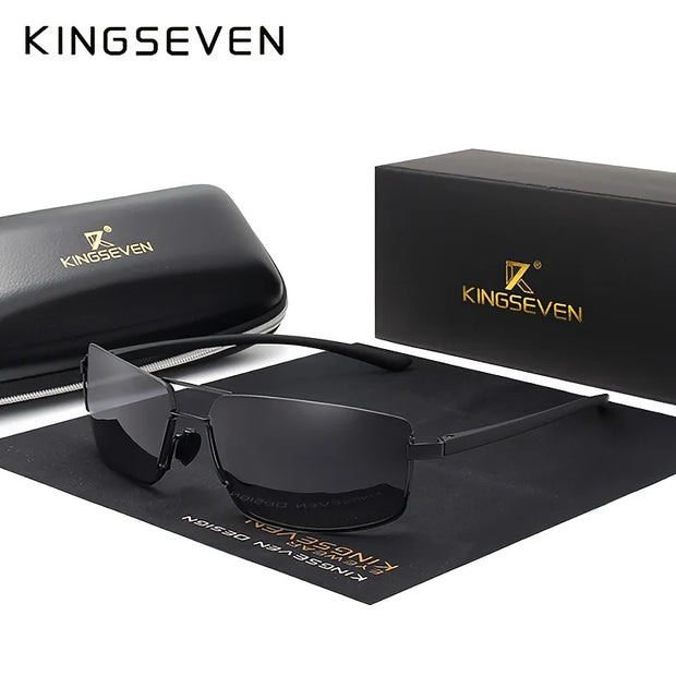 KINGSEVEN Classic Trendy Brand Sunglasses For Men Vintage Rectangle Glasses Polarized UV400 Fashion Casual Eyewear
