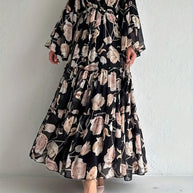 Muslim Women Dresses Flower Print Abaya Sashes Eid Ramadan Morocco Vestidos Dubai Jalabiya Kaftan Islam Arab Long Robe Abayas