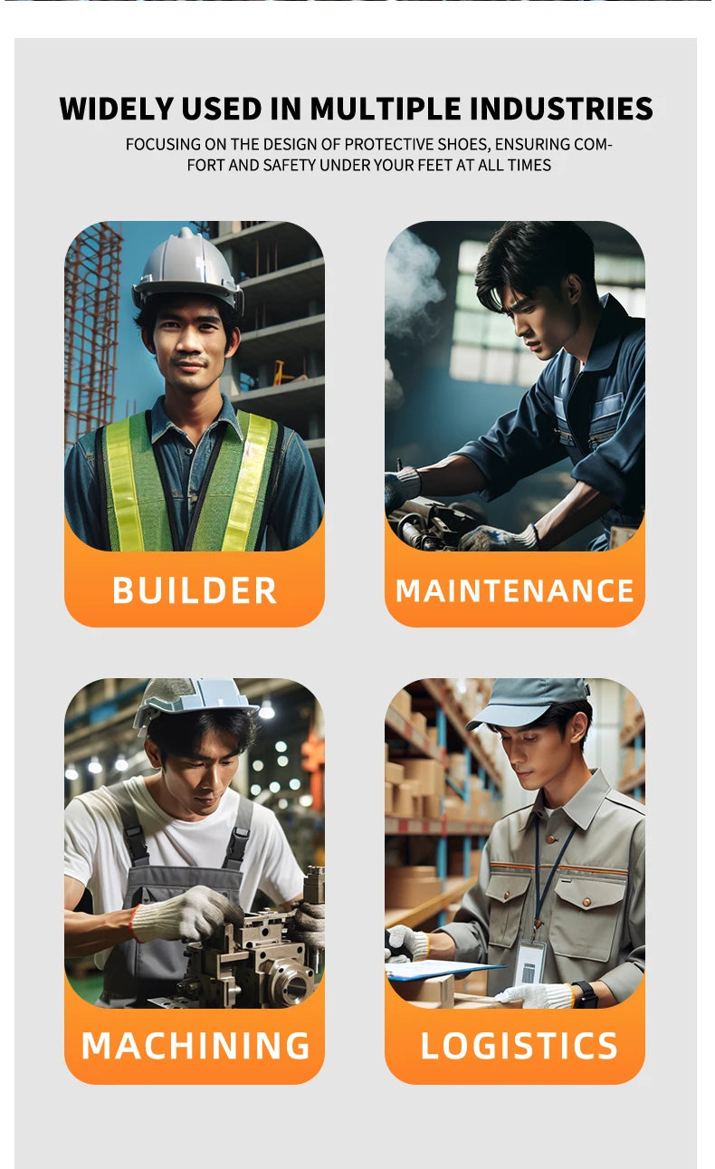 Men Safety Shoes Rotating button Work Sneakers Industrial Puncture-Proof Anti-smash Steel Toe Work Shoes Protective Safety Boots