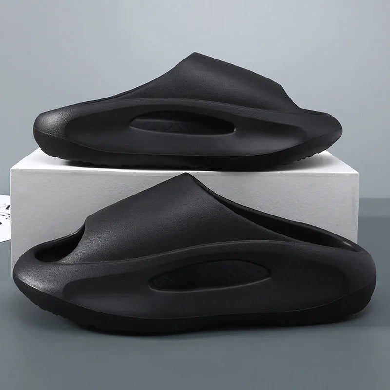 Kidmi Fashion Men Slippers Thick Sole Arch Support Slides Summer Outdoor Beach Slippers Men's Sneaker Casual Home Soft Slippers