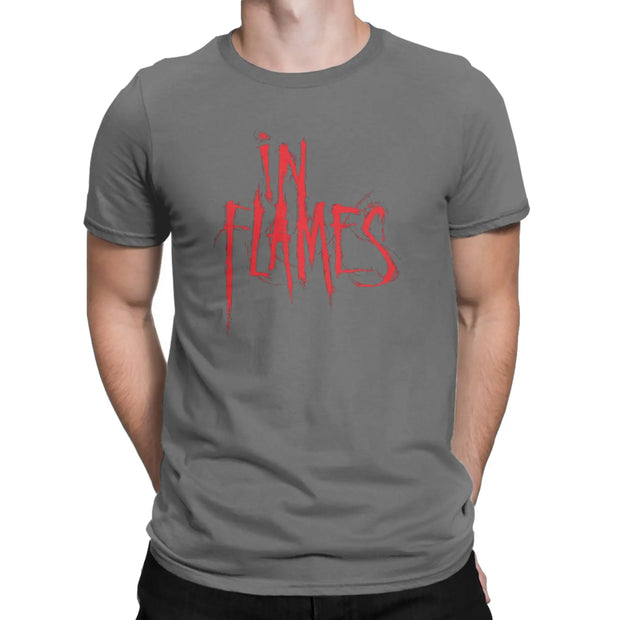  in Flames rock metal band  Tee Shirt for Men Women Graphic Printing T Shirts  100% Cotton Clothing