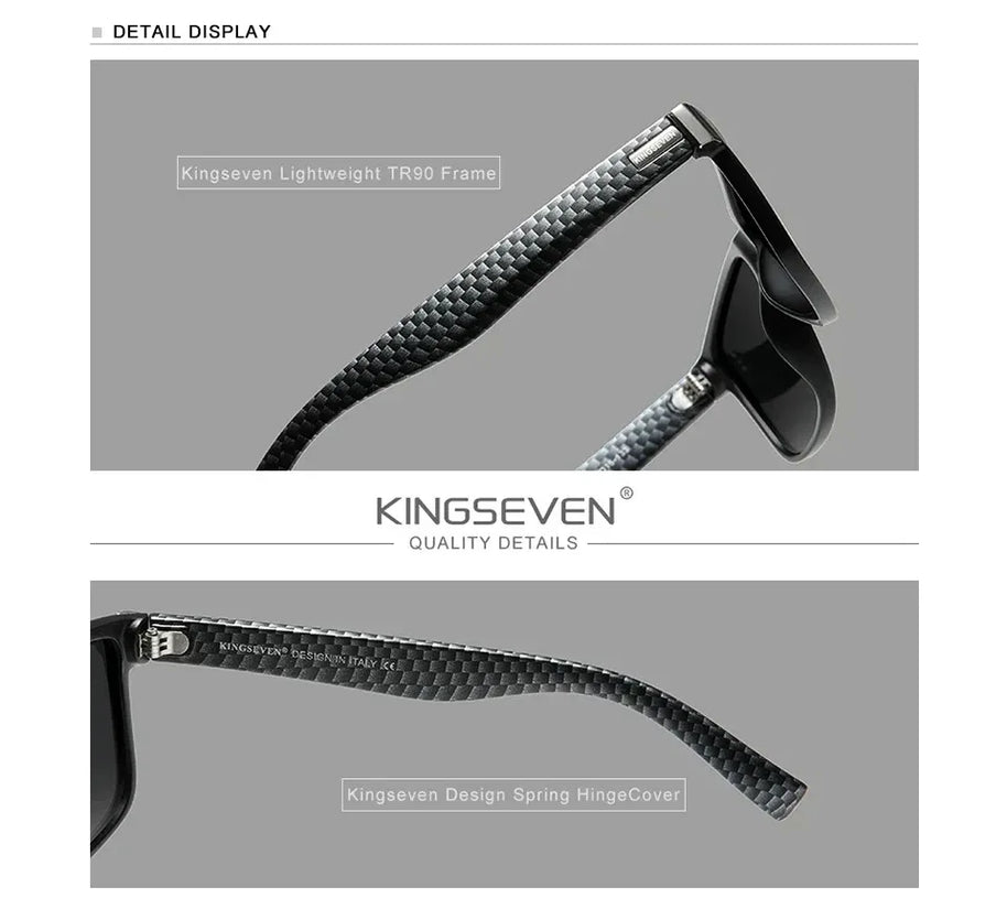 KINGSEVEN Sports Polarized Sunglasses Men Women UV400 Lens Retro Rectangle Fashion Square Frame Glasses Goggles Cycling Eyewear