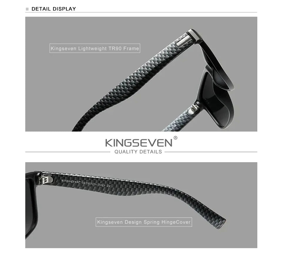 KINGSEVEN Sports Polarized Sunglasses Men Women UV400 Lens Retro Rectangle Fashion Square Frame Glasses Goggles Cycling Eyewear