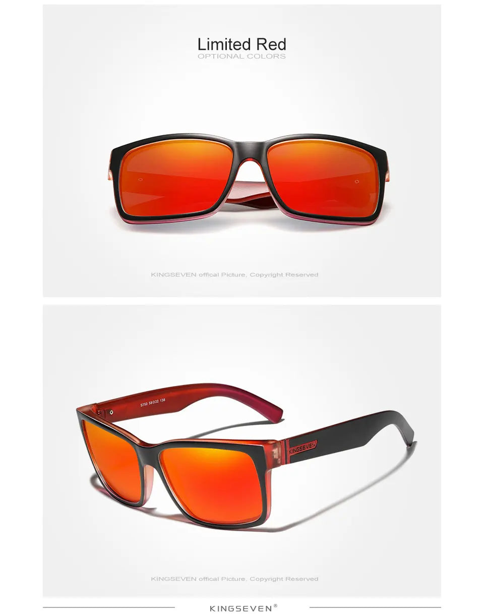 KINGSEVEN Polarized Men's Sunglasses Sports Goggle Mirror UV400 Lens Male Sun Glasses Women Eyewear Protection TR90 Full Farme