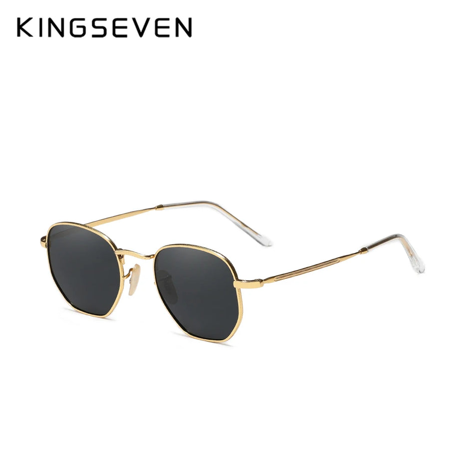 KINGSEVEN New Fashion Polygon Sunglasses Men Women‘s Polarized UV400 Eye Protect Lens Glasses Round Frame Outdoor Causal Eyewear