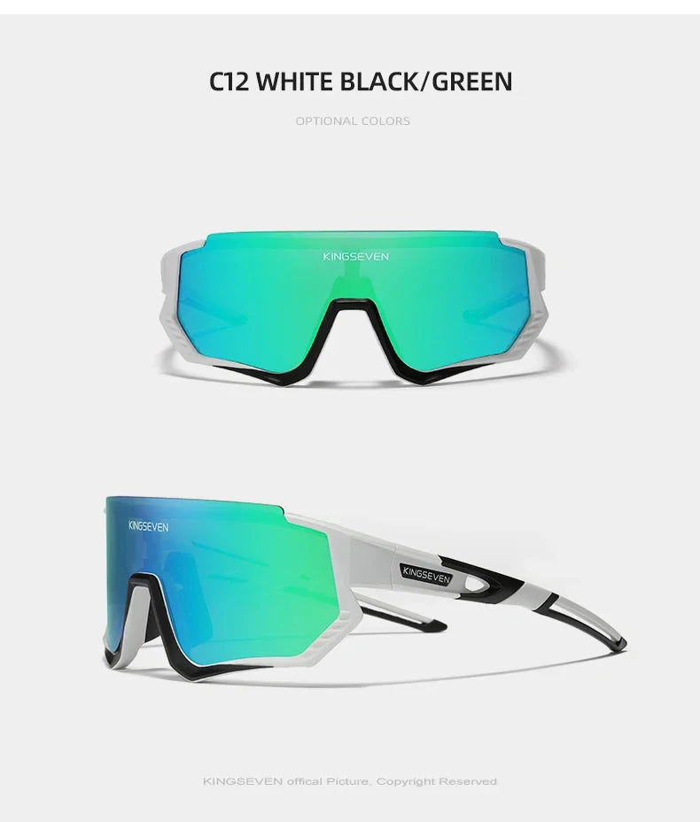 KINGSEVEN Cycling Sunglasses Men Women Mtb Bicycle Glasses Anti-UV Bike Goggles Outdoor Sport bike Large Frame