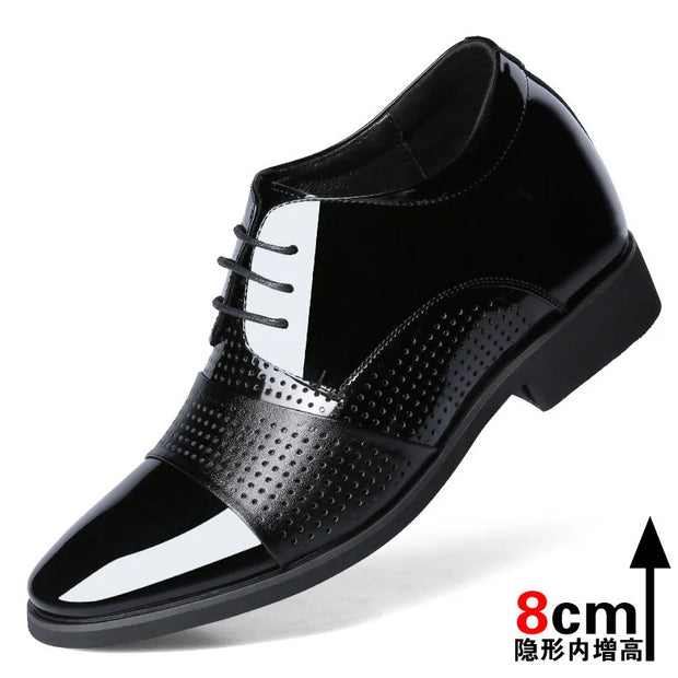 Men's Dress Shoes Elevator Shoes Genuine Leather Increase Business Sneakers For Men 8cm 6cm Heightening Shoes Moccasins Taller