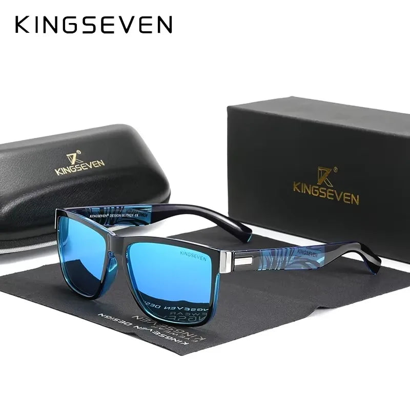 KINGSEVEN Sports Polarized Sunglasses Men Women UV400 Lens Retro Rectangle Fashion Square Frame Glasses Goggles Cycling Eyewear