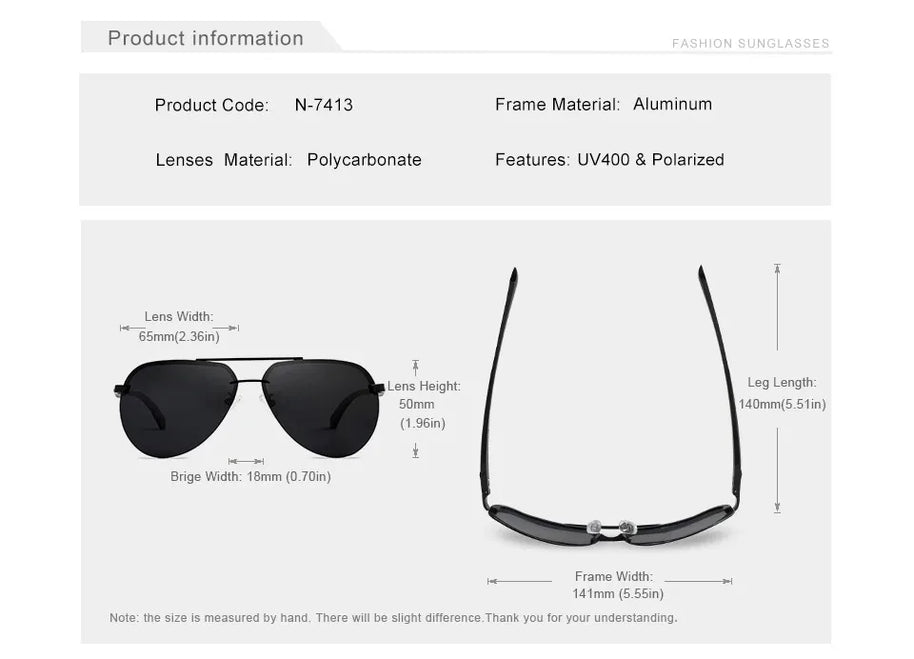 KINGSEVEN Fashion Pilot Rimless Sunglasses Men Classical UV400 Polarized Large Frame Glasses Casual Driving Outdoor Eyewear