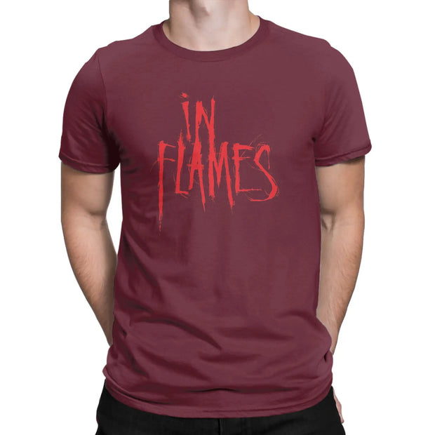  in Flames rock metal band  Tee Shirt for Men Women Graphic Printing T Shirts  100% Cotton Clothing
