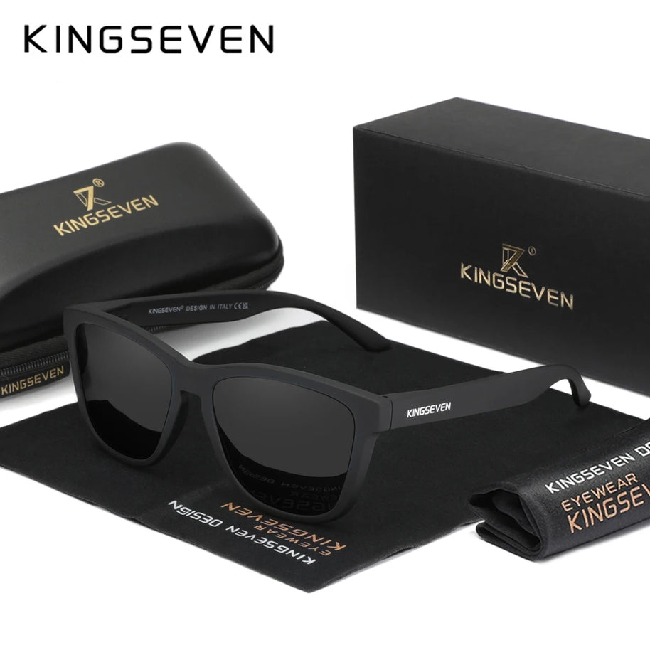 KINGSEVEN Brand Fashion Matte Sunglasses Women Men Polarized Anti-UV400 Lens Glasses TR90 Frame Luxury Outdoor Fishing Eyewear