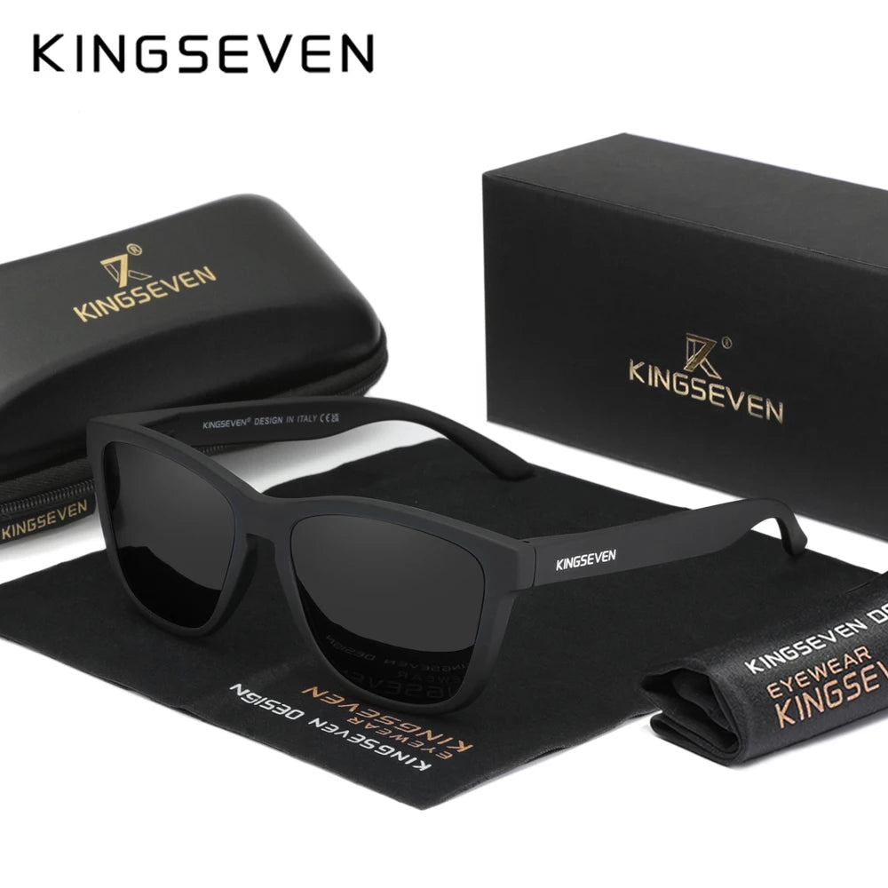 KINGSEVEN Brand Fashion Matte Sunglasses Women Men Polarized Anti-UV400 Lens Glasses TR90 Frame Luxury Outdoor Fishing Eyewear