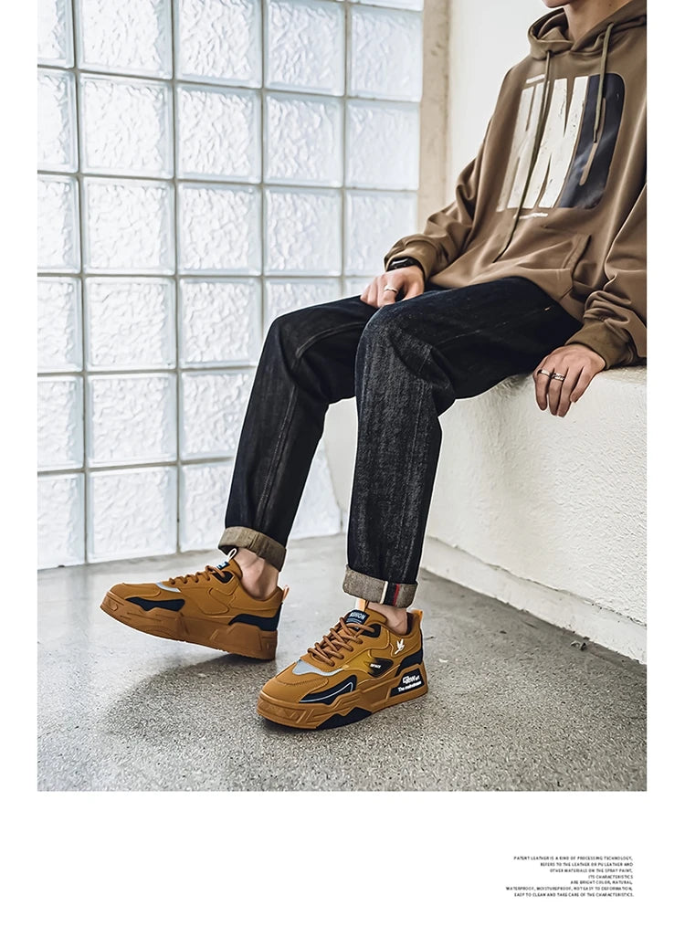 Men's Casual Shoes Soft Sole Breathable Leather Shoes Comfort Trainer Running Jogging Shoes Lightweight Walking Sneakers Male